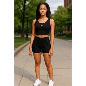 SET Active Black Cropped Tank Top Women’s Small – FormCloud Stretch